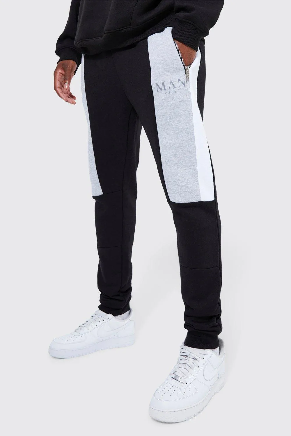 Tall Roman Man Colour Block Panelled Joggers