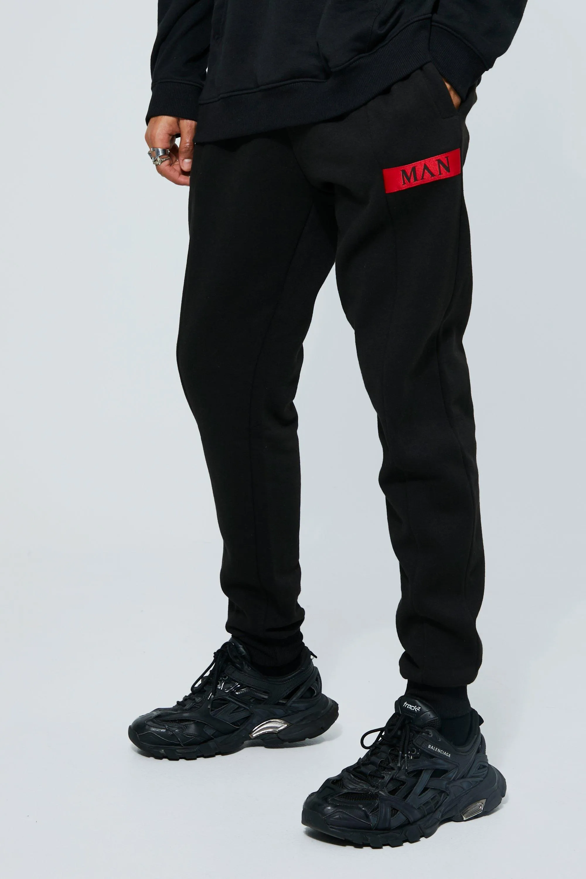 Tall Roman Man Exposed Seam Detail Joggers | boohooMAN UK