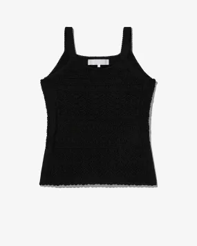 Tao Women's Cotton Lace Crochet Vest  Black