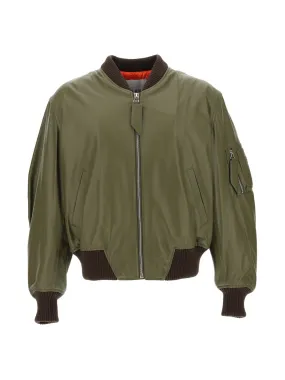 The Attico Zip-Up Round Neck Bomber Jacket