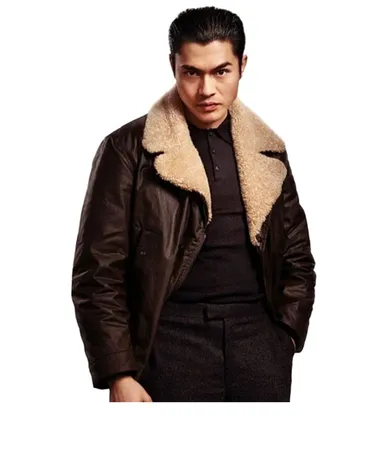 The Gentlemen Dry Eye Henry Golding Brown Leather Jacket