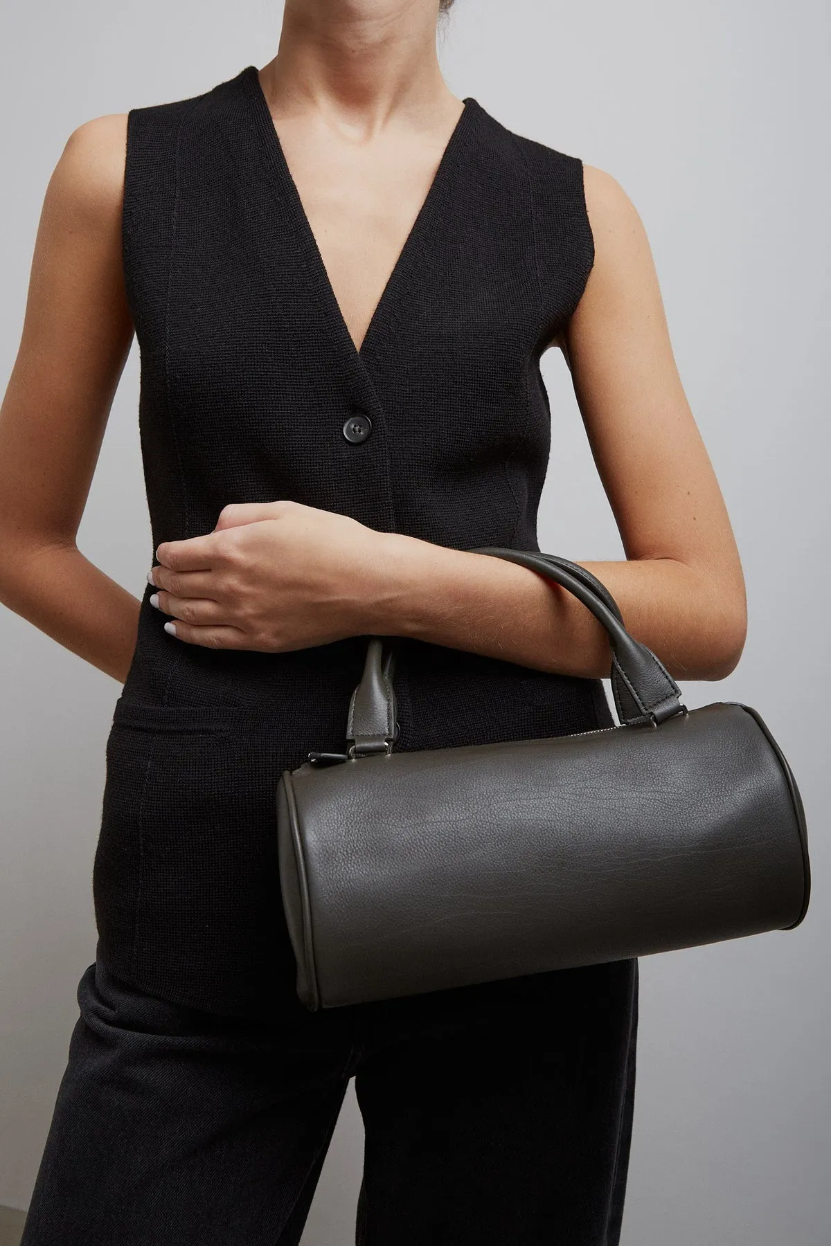 The Row Edith grey small leather bag