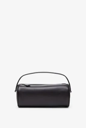 The Row Round 90's black leather bag