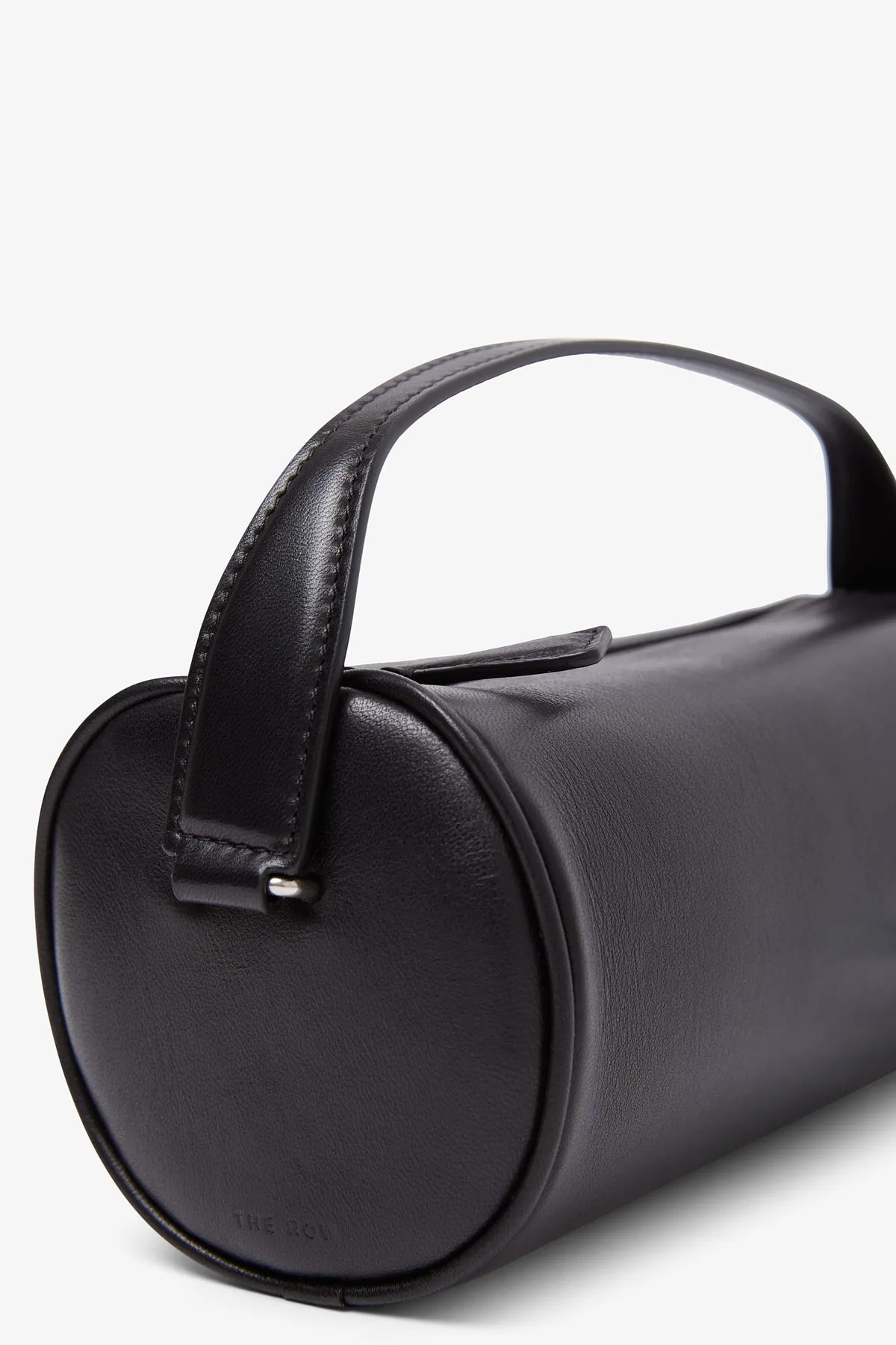 The Row Round 90's black leather bag