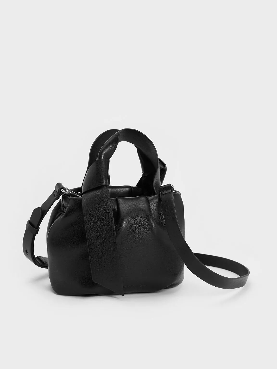 Toni Knotted Ruched Bag - Noir