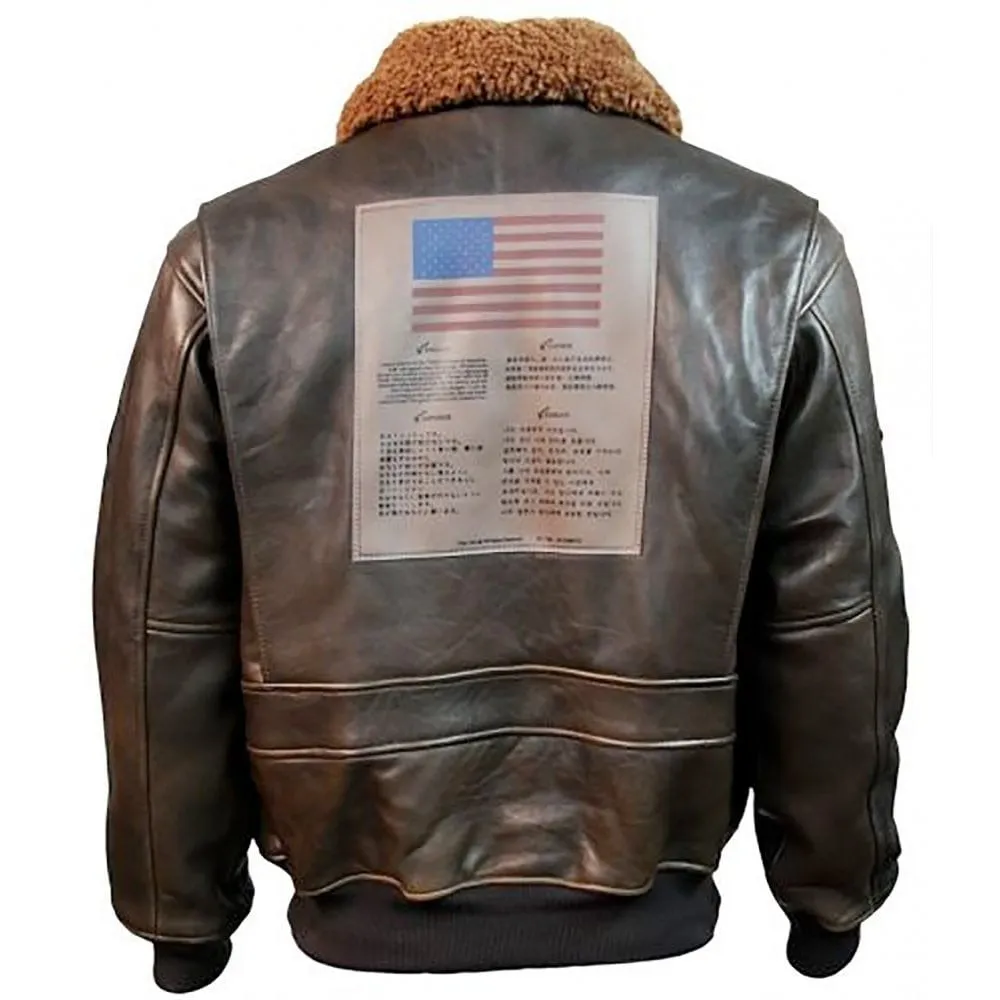 Top Gun Signature Blood Chit Leather Jacket | Flightstore