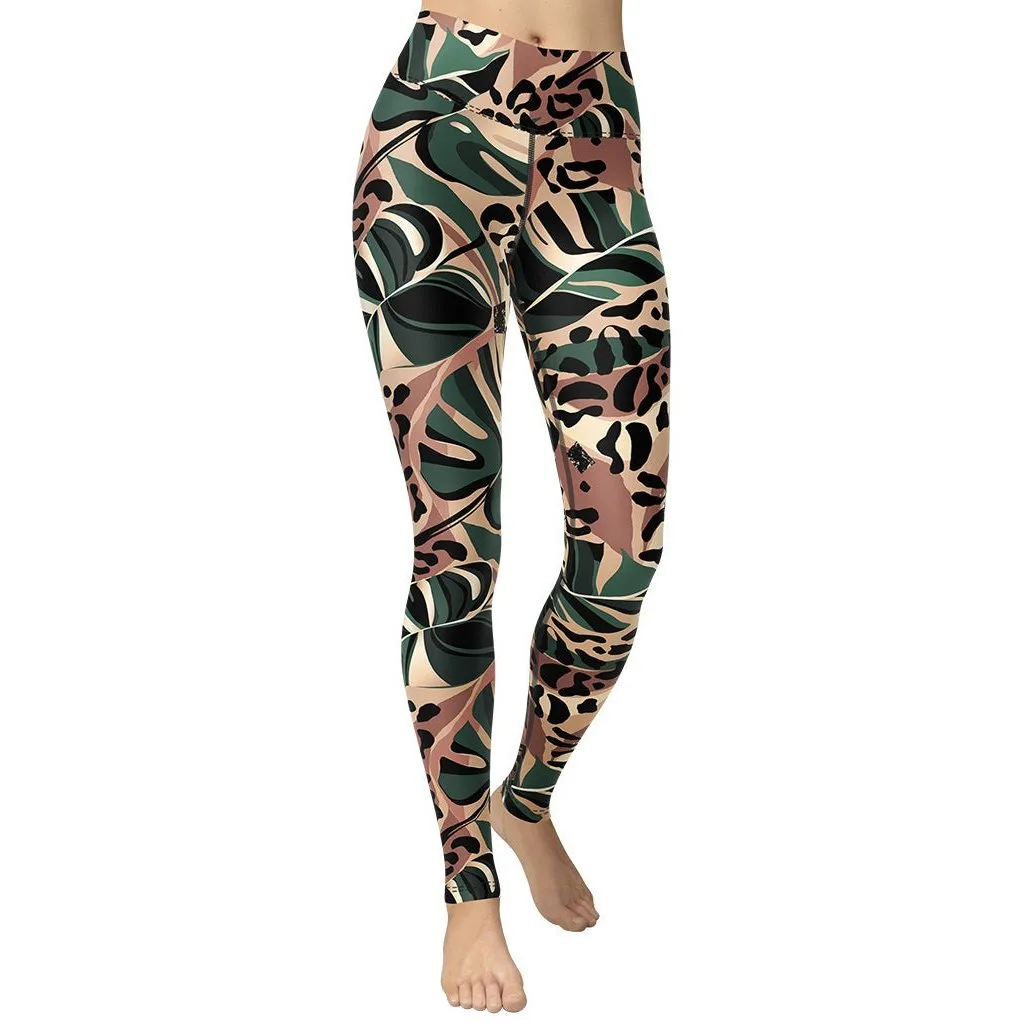 Tropical Leopard Yoga Leggings