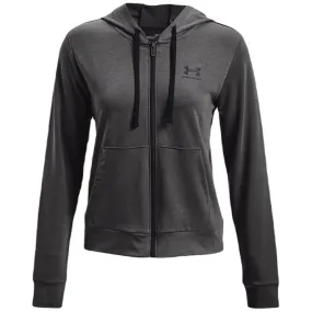 Under Armour Women's Jet Grey/Mod Grey/Black Rival Terry Full-Zip Hoodie