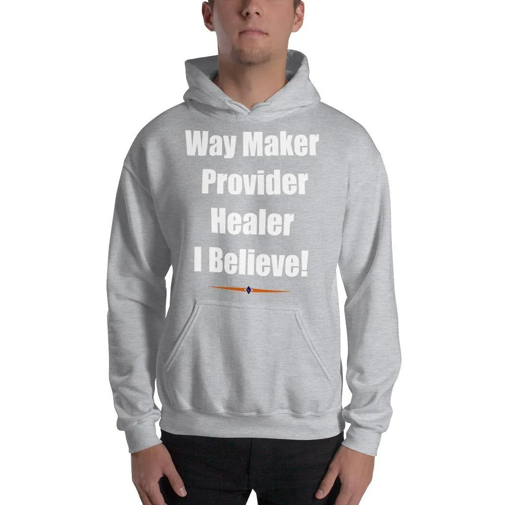 Unisex Hooded Cotton Polyester Sweatshirt with White Letters Print