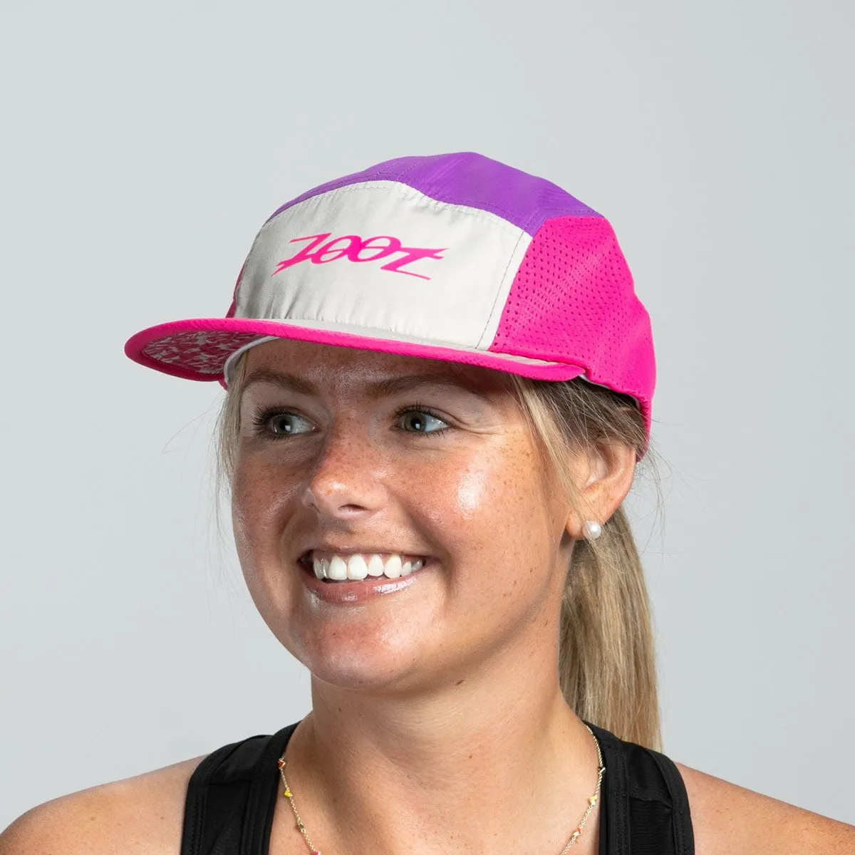 Unisex Tech 5-Panel Hat - Pink Aloha