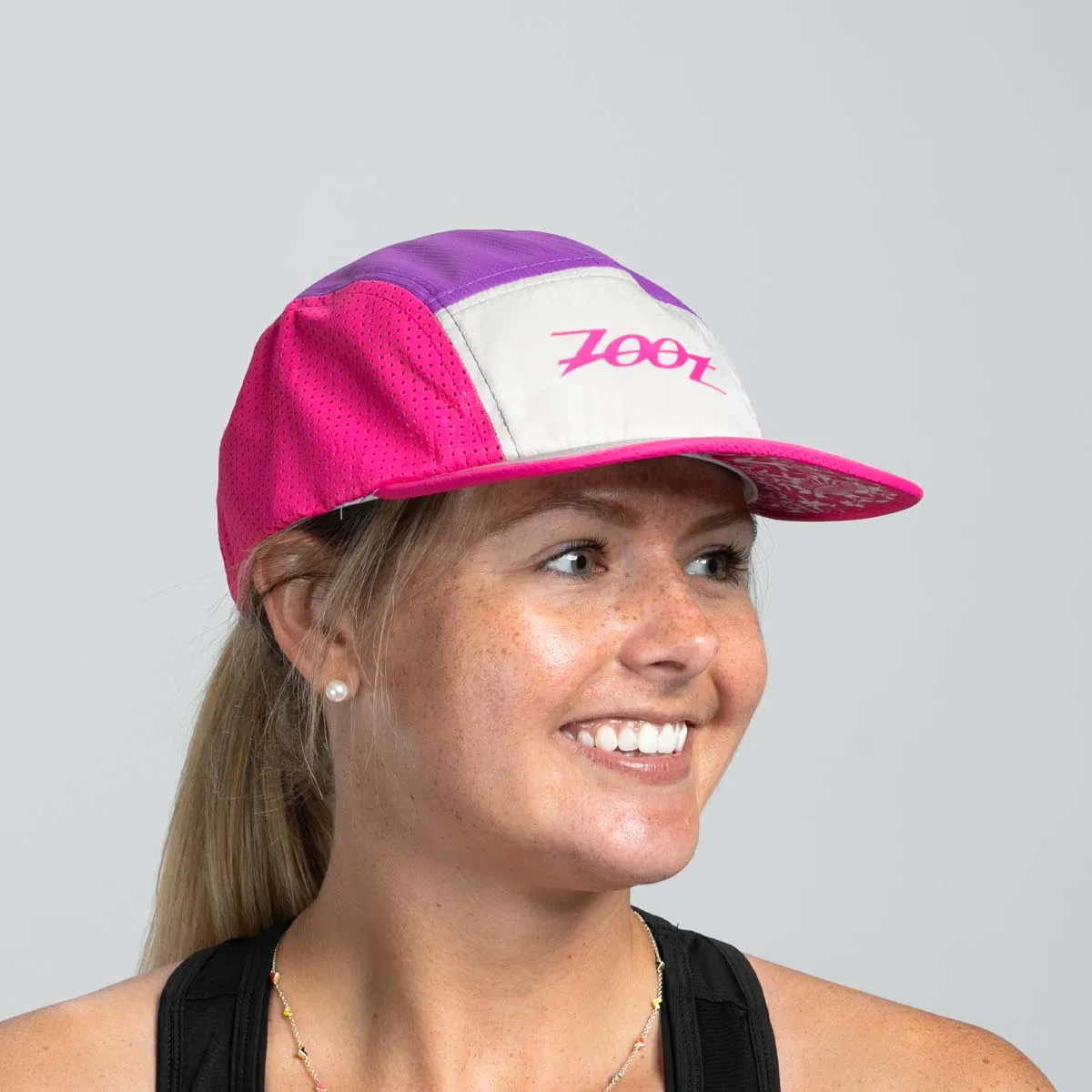 Unisex Tech 5-Panel Hat - Pink Aloha