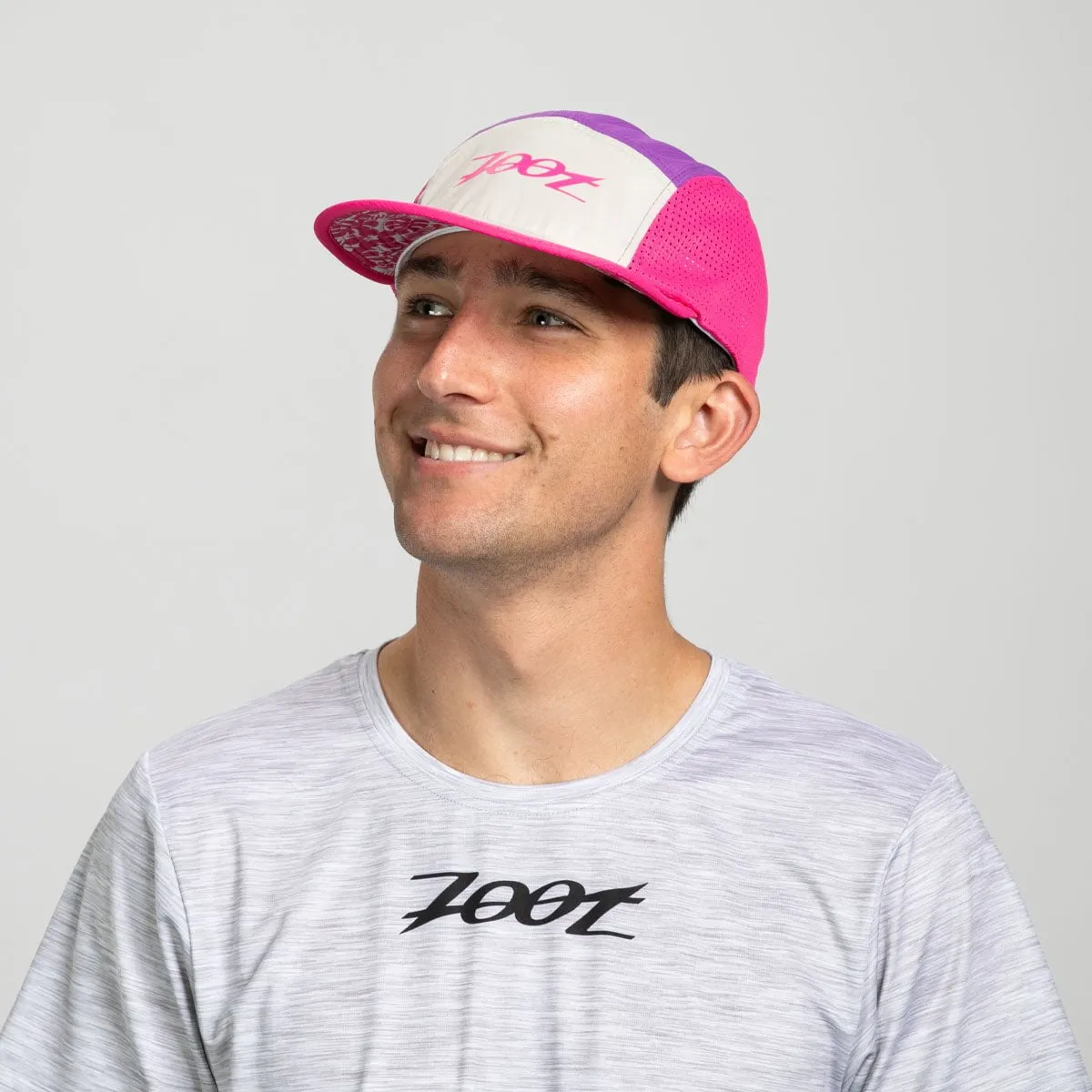 Unisex Tech 5-Panel Hat - Pink Aloha