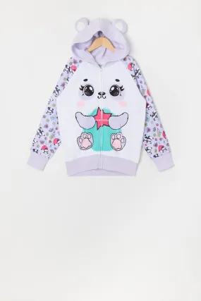 Urban Kids Girls Star Panda Zip-Up Character Hoodie