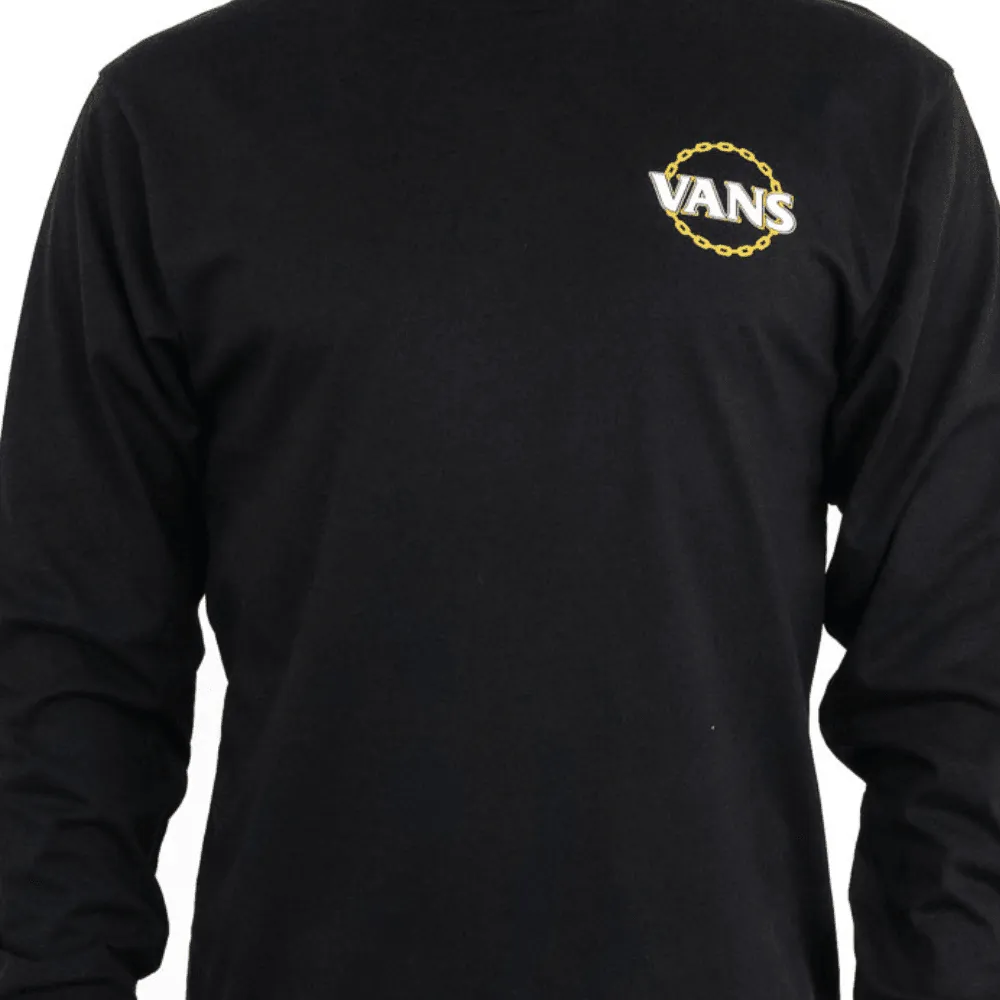 Vans Mens Chain Gang Logo Long Sleeve T-Shirt in Black