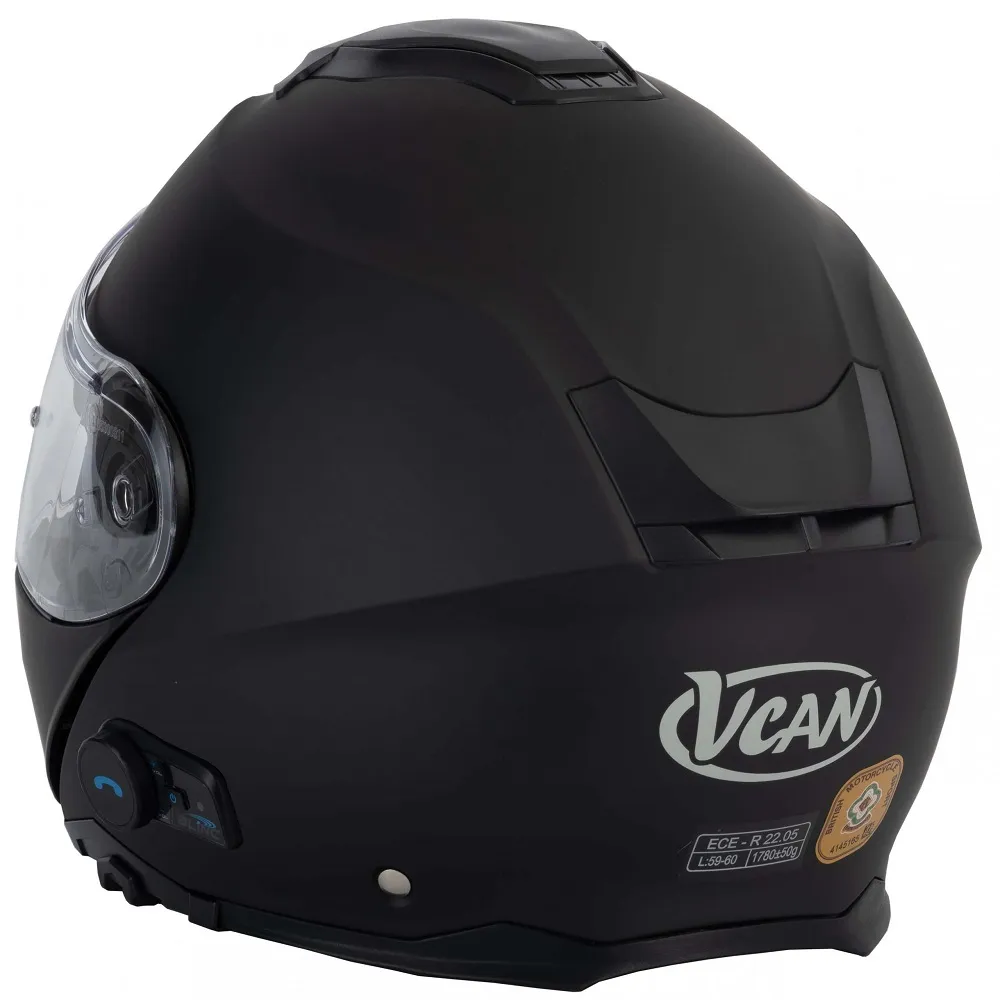 Vcan H272 Blinc Plain Helmet (Bluetooth) - Matt Black