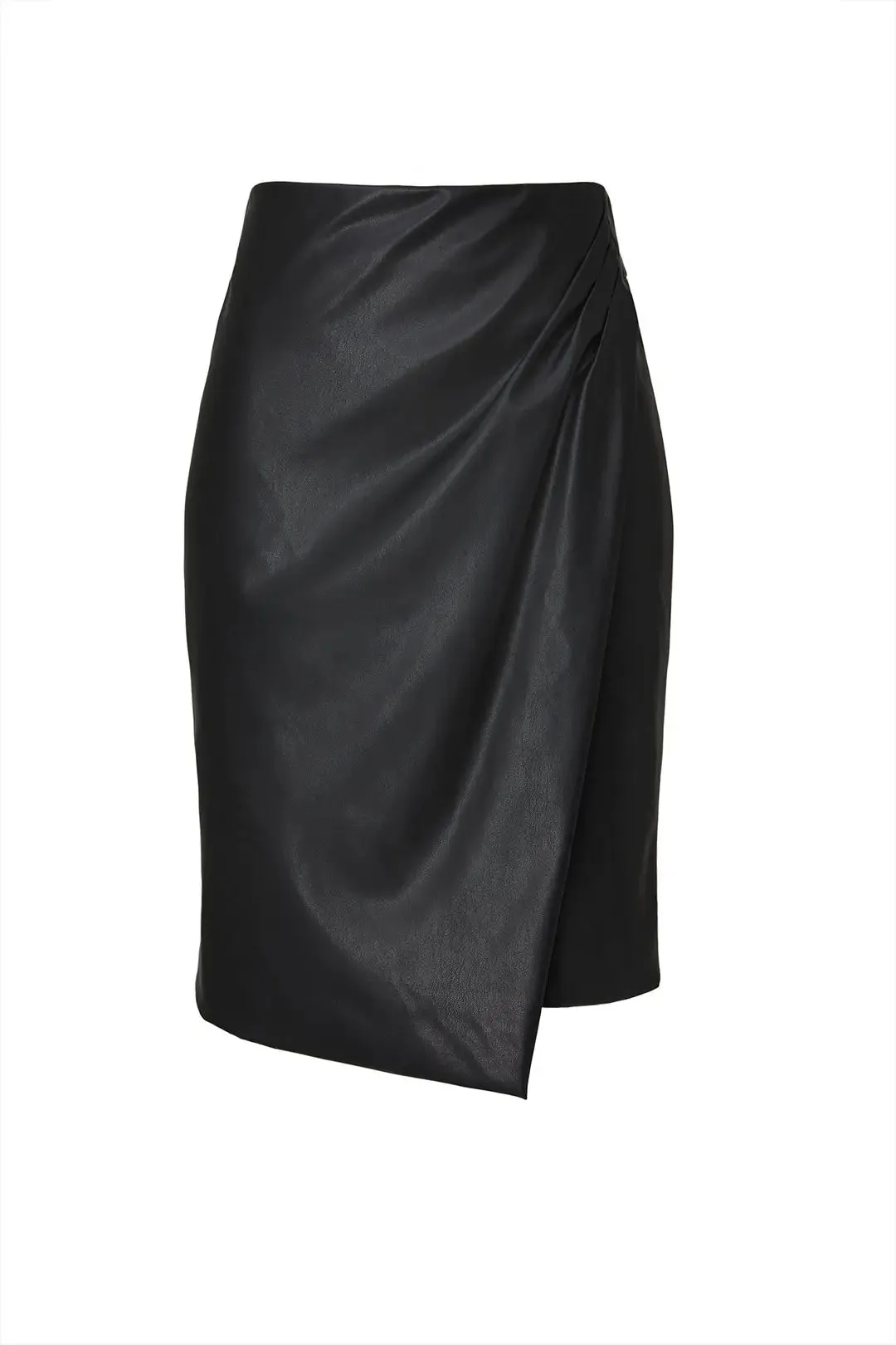 Vegan Leather Overlay Skirt