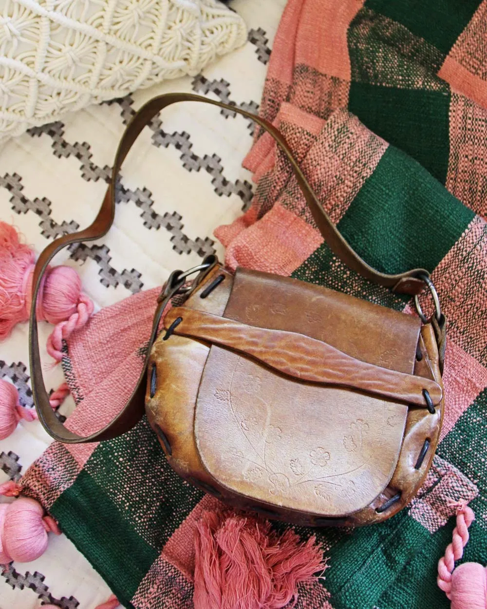 Vintage 70's Tooled Bag