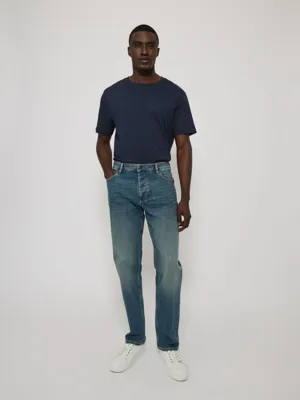 Vintage Blue Straight Fit Jeans With Stretch | Men | George at ASDA