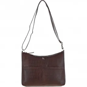 Vittoria Croc Print Leather Shoulder Bag Brandy/croc: MC4