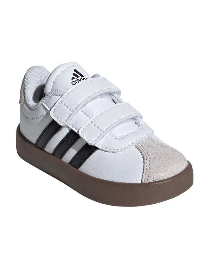 Vl Court 3.0 Self-Fastening Infant Sneakers in Black/White