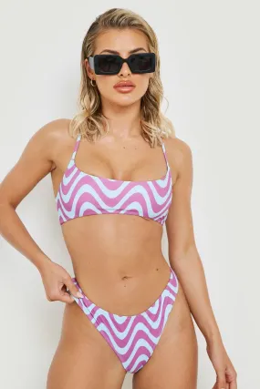 Wavy Print Hipster Bikini Brief