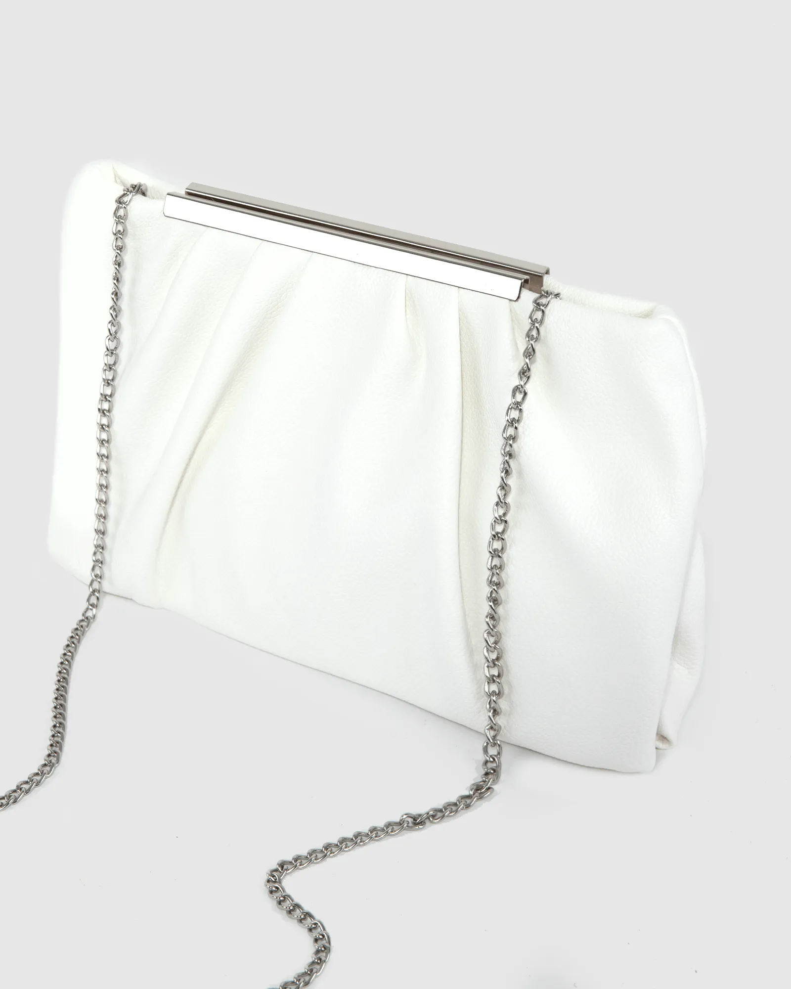 White Maya Pouch Clutch Bag