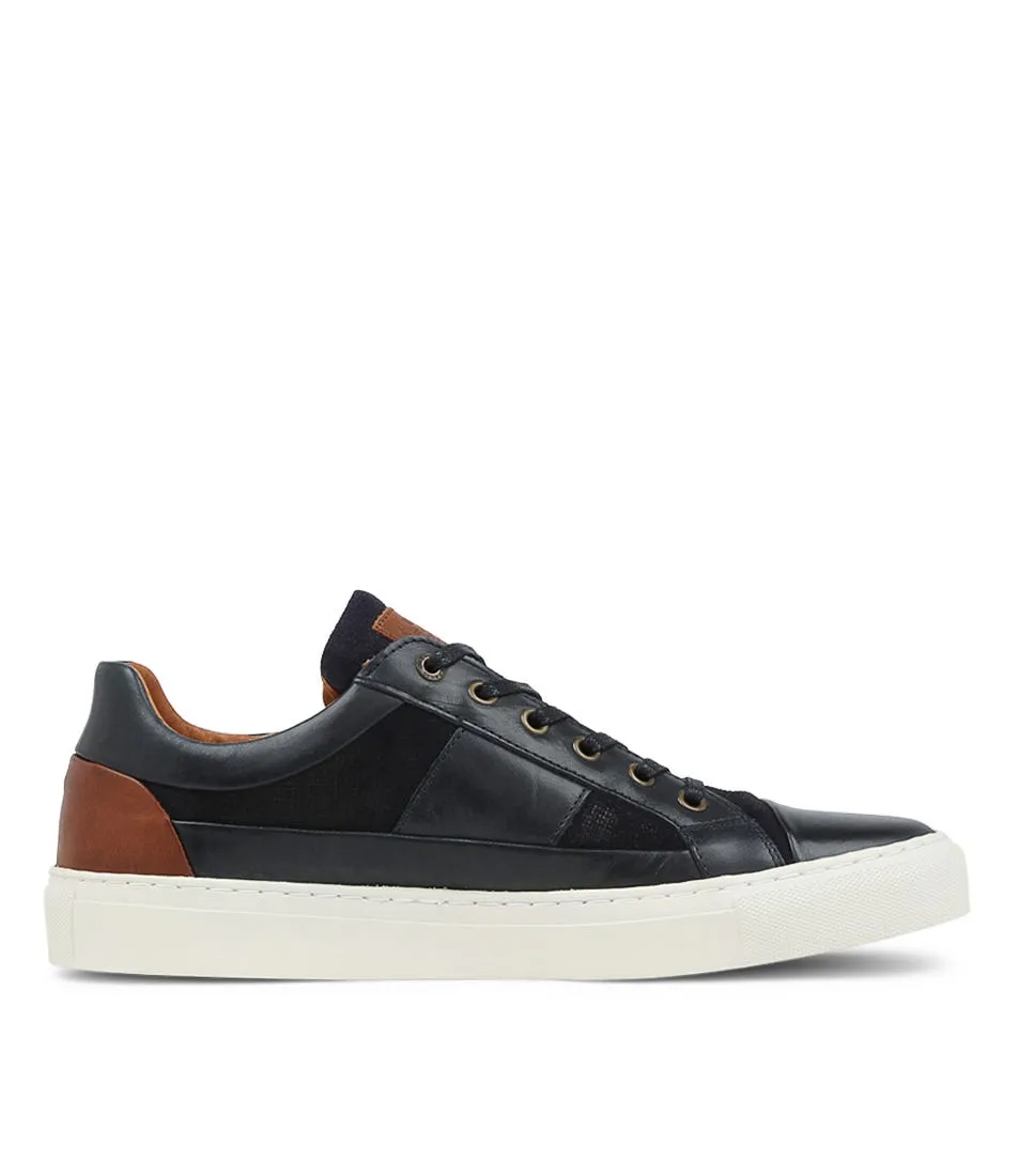 WILD RHINO Slater Navy Leather Sneakers