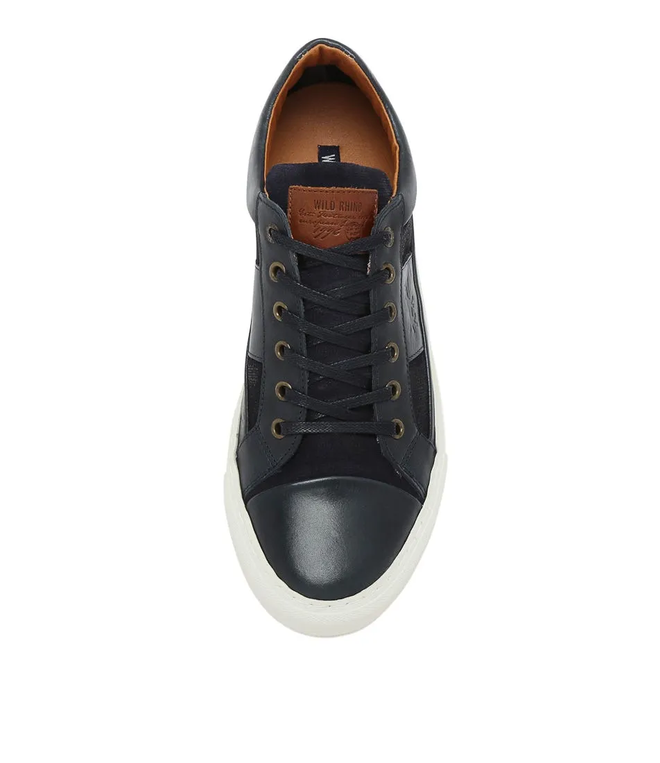 WILD RHINO Slater Navy Leather Sneakers