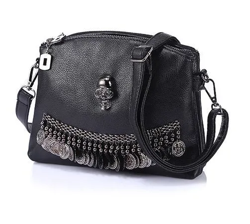 Women Tassel Skull Chain Handbag