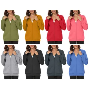 Women's Ultra-Soft Fleece-Lined Full Zip-up Hoodie (2-Pack)