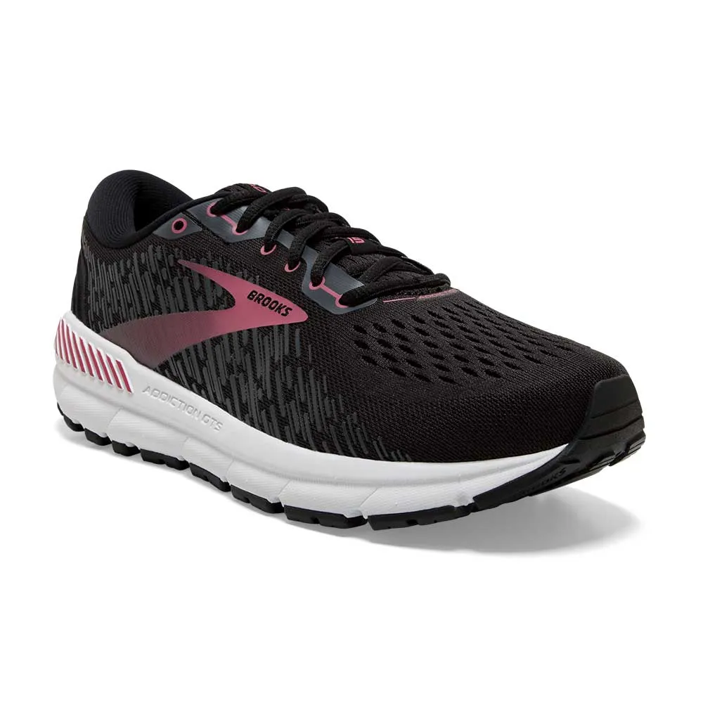 Women's Addiction GTS 15 Running Shoe - Black/Ebony/Mauvewood - Narrow (2A)