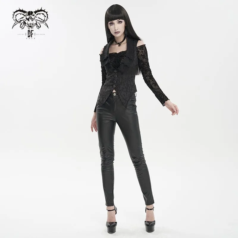 Women's Gothic Floral Embroidered Swallow-tailed Vest