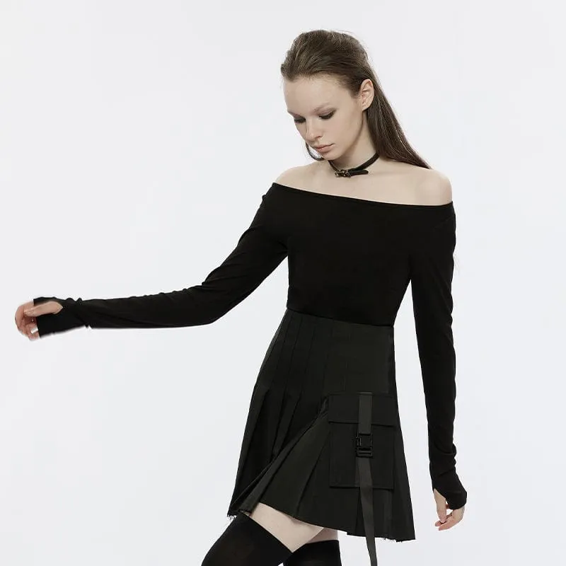 Women's Grunge Off Shoulder Shirt with Vest