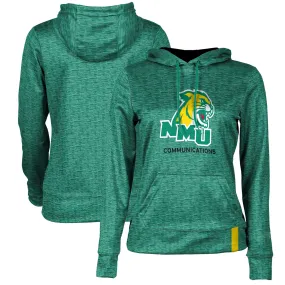 Women's Green Northern Michigan Wildcats Communications Pullover Hoodie