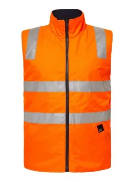 WORKCRAFT Hi Vis Reversible Fleece Vest with Tape