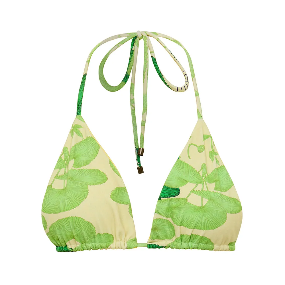 Yin Illustrated Reversible Bikini Top - Green