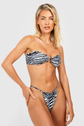 Zebra O-ring Bandeau Bikini Set