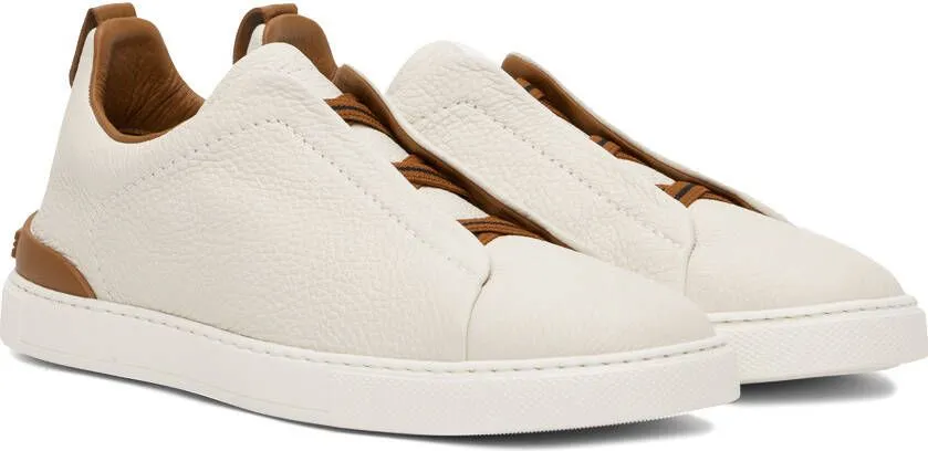 ZEGNA Off-White Triple Stitch Sneakers