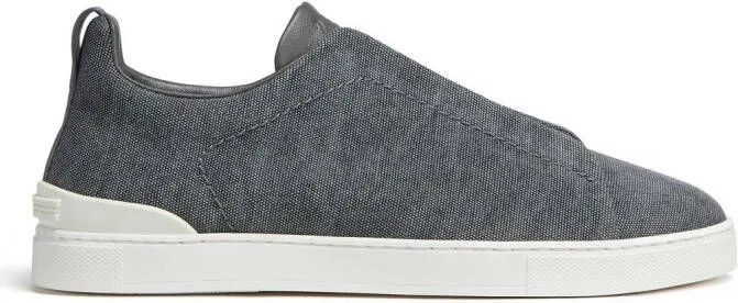 Zegna Triple Stitch canvas sneakers Blue