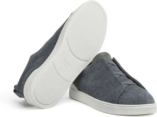 Zegna Triple Stitch canvas sneakers Blue