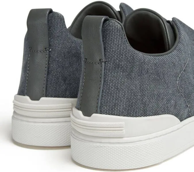 Zegna Triple Stitch canvas sneakers Blue